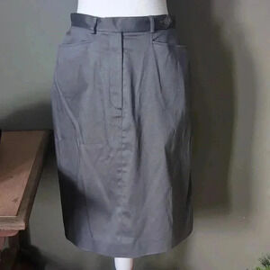 Jones New York Gray Cotton Pencil Skirt